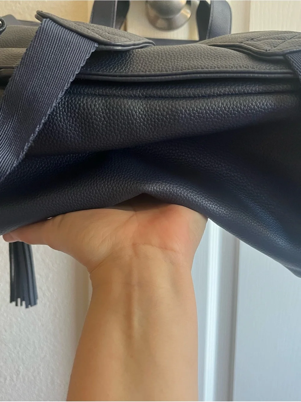 Lily Jade Caroline Navy Vegan Leather Convertible Tote Backpack